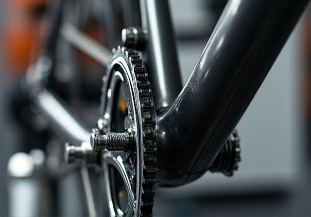 Meccanico al lavoro su una bicicletta elettrica